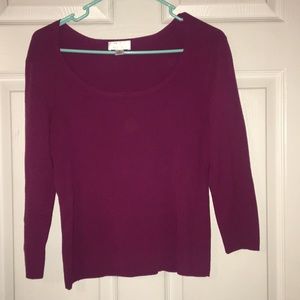 Cranberry Scoop Neck Medium Sweater